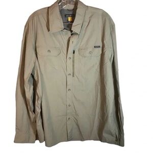 Eddie Bauer Men's XL Travex Ripstop Adventure Shirt - Tan